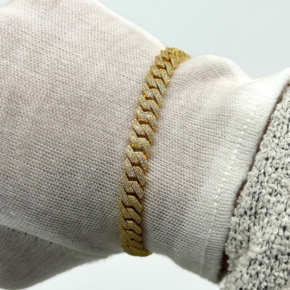 18K Gold Plated 3.2CTW Moissanite Square Miami Cuban Bracelet